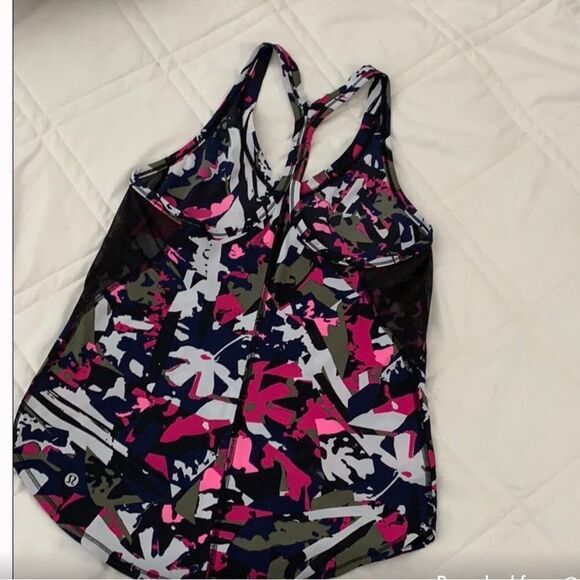 Lululemon Fast Lane Singlet Pop CutBoomJuice Multi Size 4 EUC - Picture 3 of 3